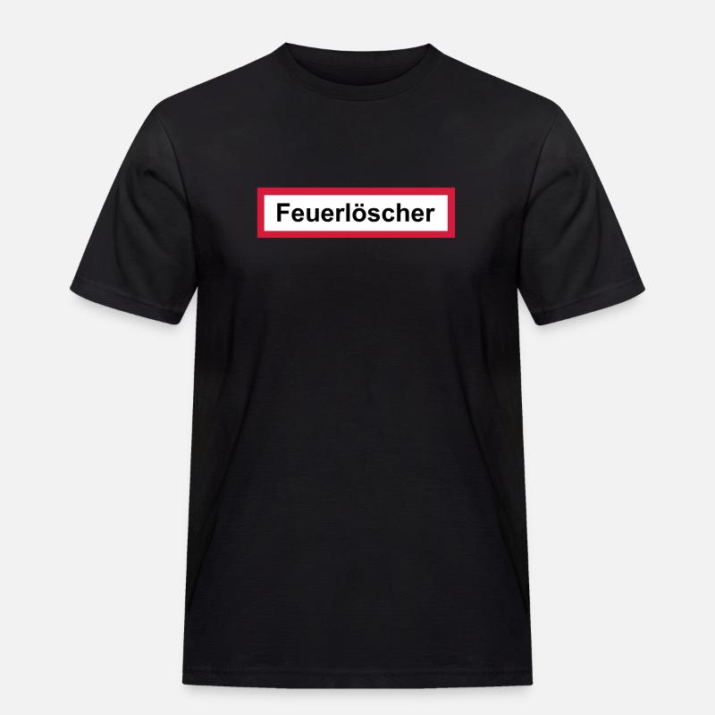 Feuerwehr - Männer Workwear T-Shirt - Schwarz