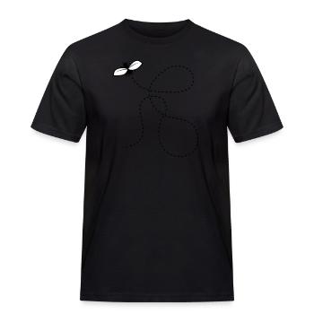Gestrichelte Linie Fliege - Männer Workwear T-Shirt - Schwarz - Vorne - AI Model Male 178 light (178cm)