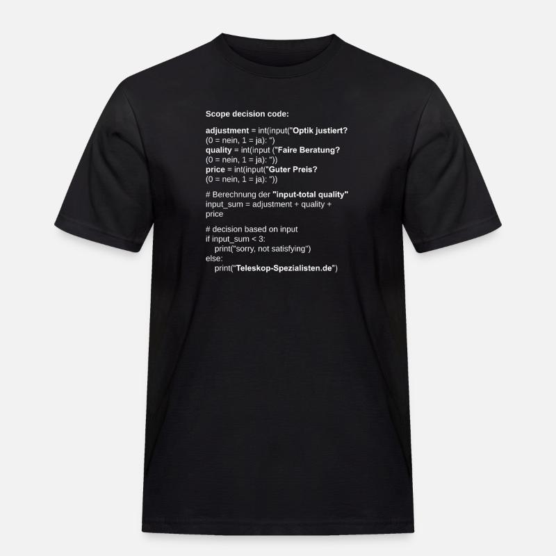 Astronomie Scope Decision Code Teleskop - Männer Workwear T-Shirt - Schwarz