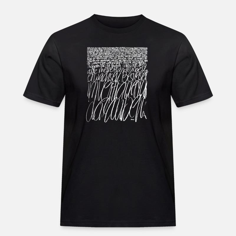 Dialog mit dem Himmel - Männer Workwear T-Shirt - Schwarz