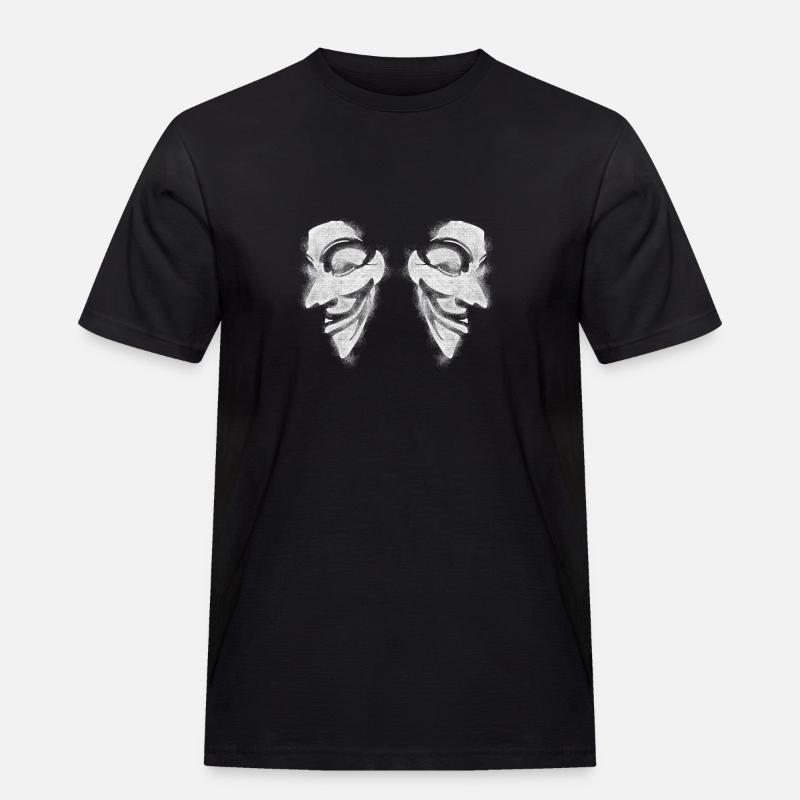 Anonymous v comme vendetta Double Head - T-shirt Workwear homme - noir