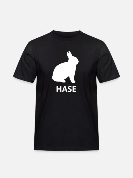 Hase - Männer Workwear T-Shirt - Schwarz