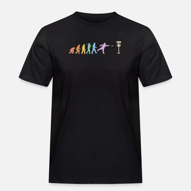Discgolf Evolution Disc Golf Discgolfer - Männer Workwear T-Shirt - Schwarz