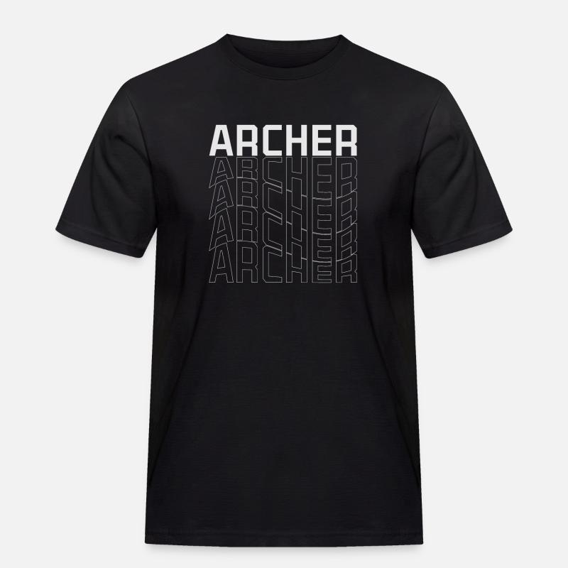 Archer Grid Schriftzug - Männer Workwear T-Shirt - Schwarz