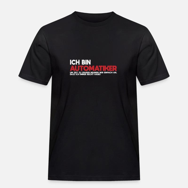 Ich bin Automatiker Tech-Statement - Männer Workwear T-Shirt - Schwarz