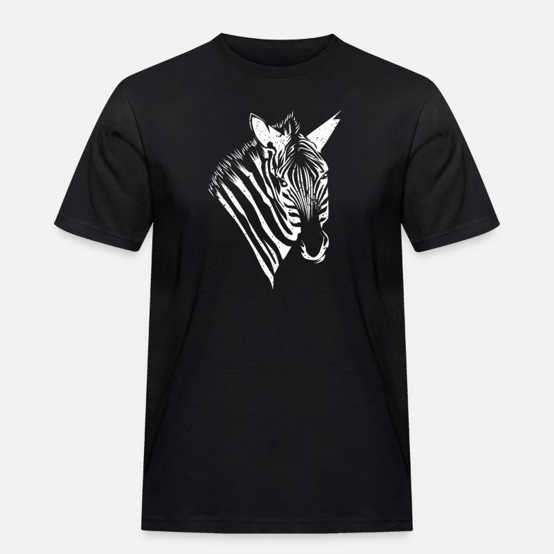 Zebra - Männer Workwear T-Shirt - Schwarz