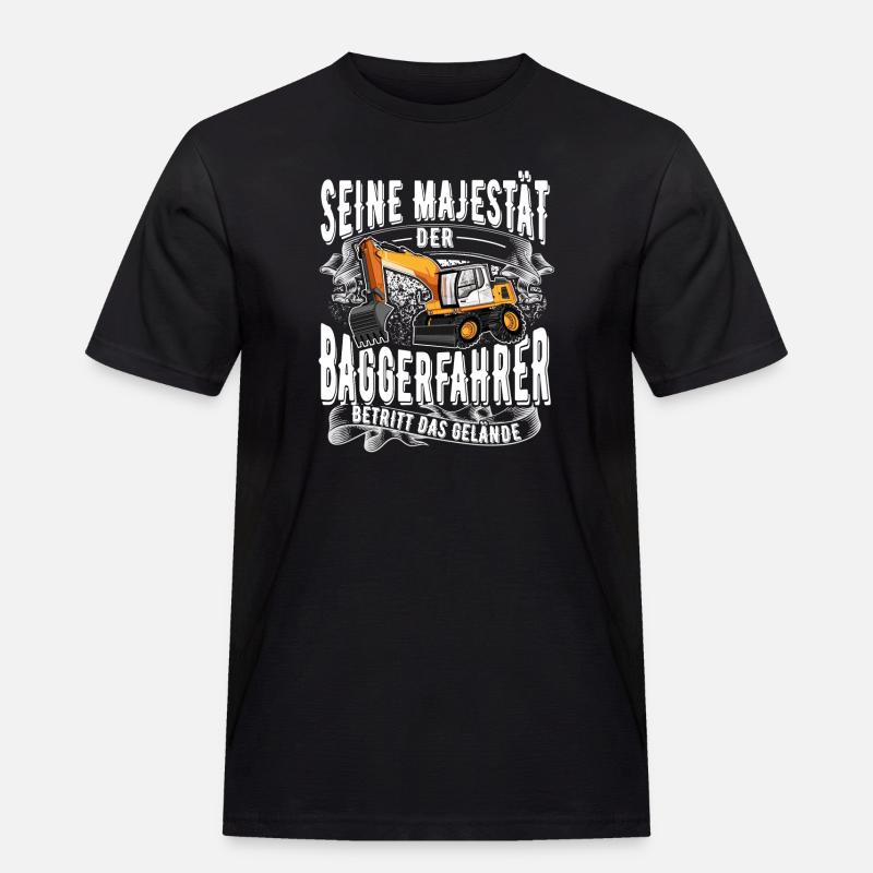 Baggerfahrer - Männer Workwear T-Shirt - Schwarz