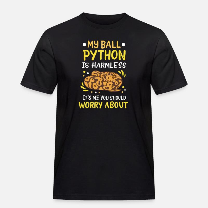Ball Python - Männer Workwear T-Shirt - Schwarz