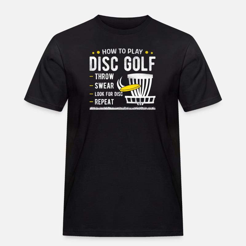 Disc Golf - Männer Workwear T-Shirt - Schwarz