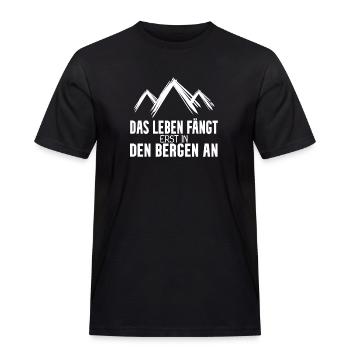Wandern Berge Wanderer - Männer Workwear T-Shirt - Schwarz - Vorne - AI Model Male 178 light (178cm)