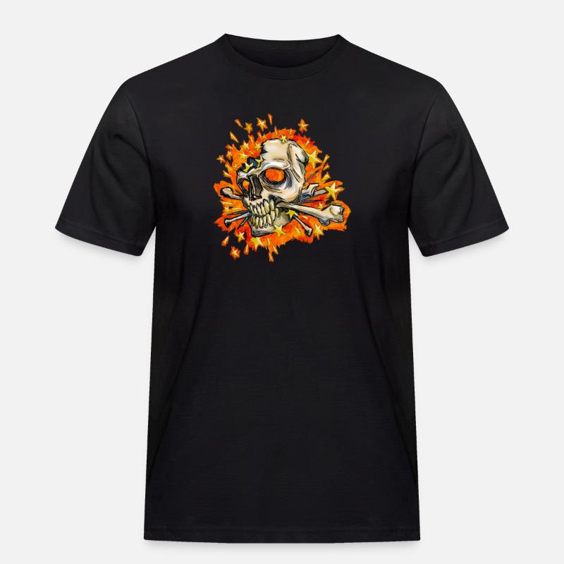 exploding skull - Men's Workwear T-Shirt - black