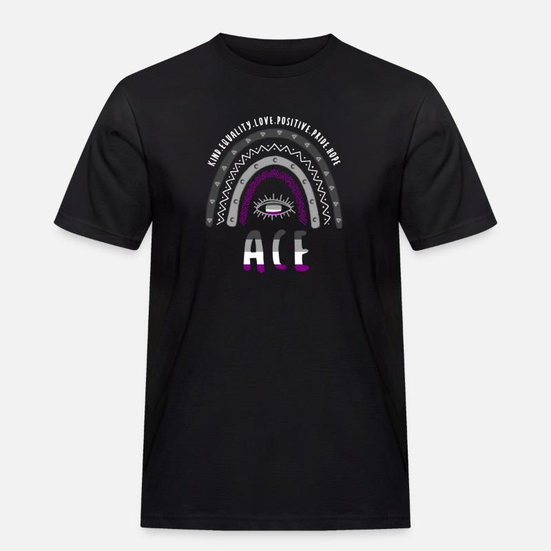 Boho Regenbogen Ace Pride - Männer Workwear T-Shirt - Schwarz