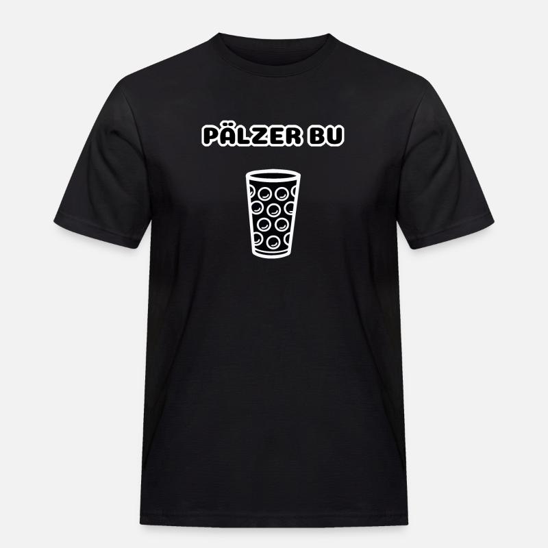 Pälzer Bu - Männer Workwear T-Shirt - Schwarz