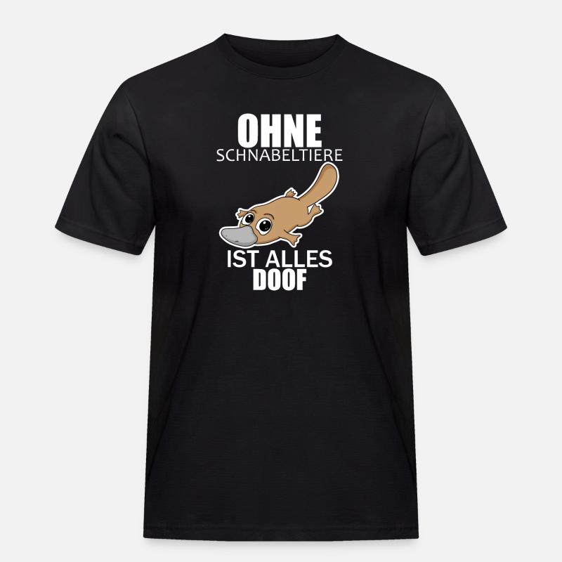 Schnabeltier - Männer Workwear T-Shirt - Schwarz