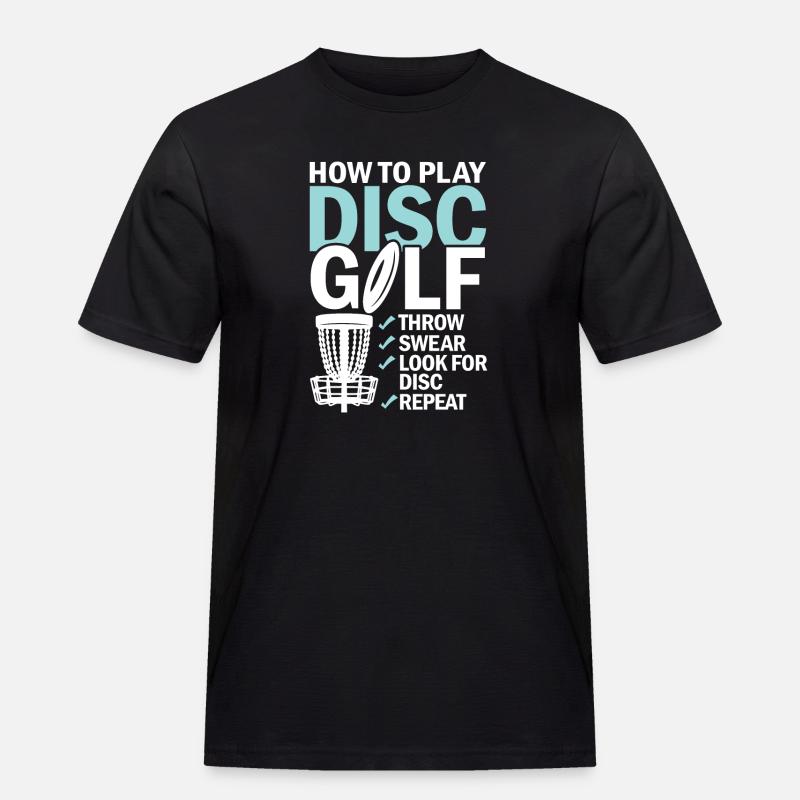 Discgolf Lernen Motivation Design - Männer Workwear T-Shirt - Schwarz