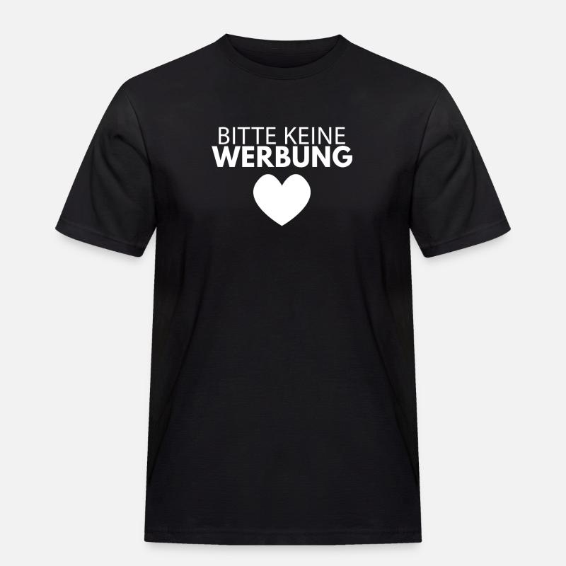 Bitte keine Werbung - Männer Workwear T-Shirt - Schwarz