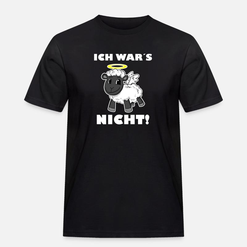 Schaf Engel - ich wars nicht - Männer Workwear T-Shirt - Schwarz