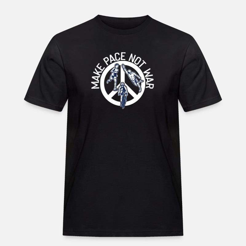 Mach Tempo Statt Krieg Triathlet - Männer Workwear T-Shirt - Schwarz