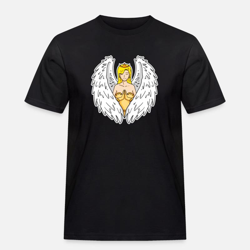 Schutzengel - Männer Workwear T-Shirt - Schwarz
