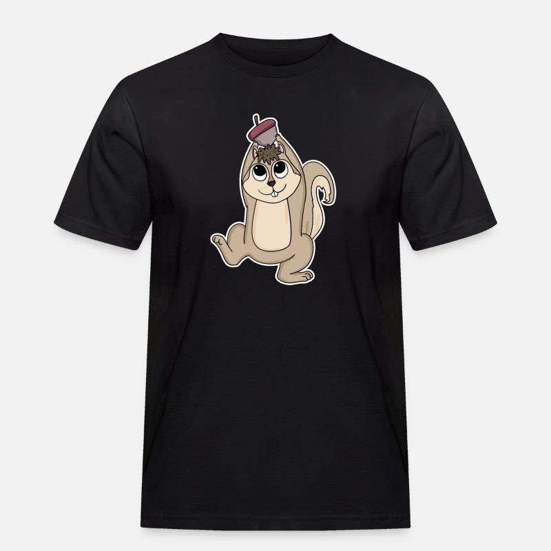 Eichhörnchen - Männer Workwear T-Shirt - Schwarz
