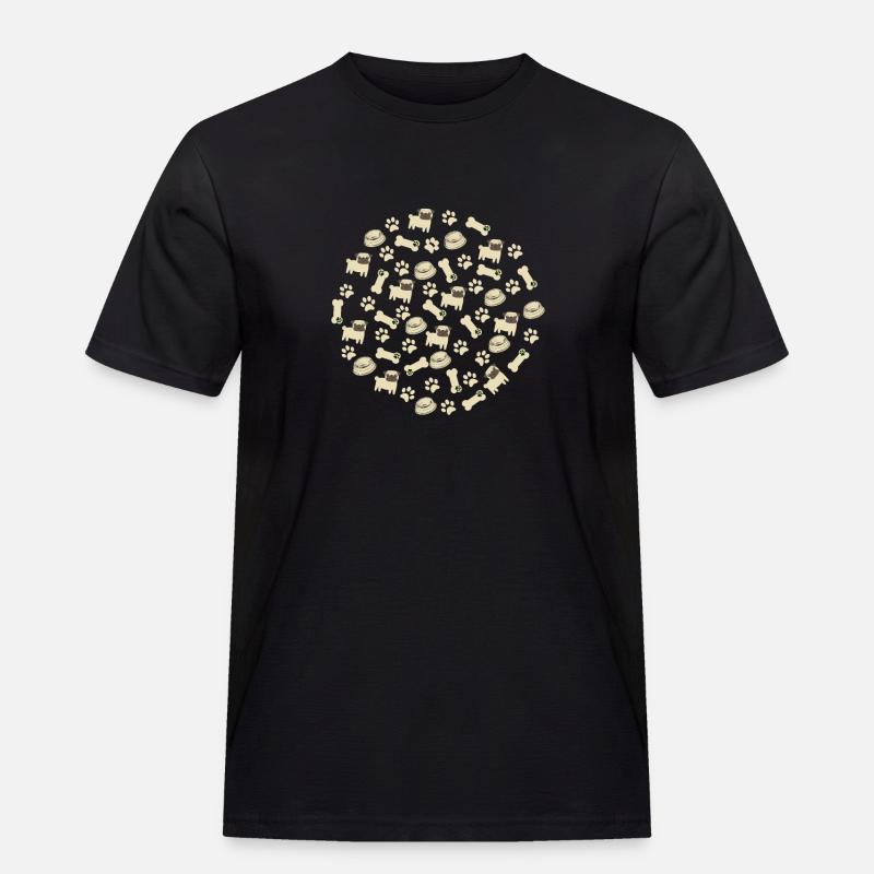 Pug Pattern - Pug Lovers Apparel - Men's Workwear T-Shirt - black