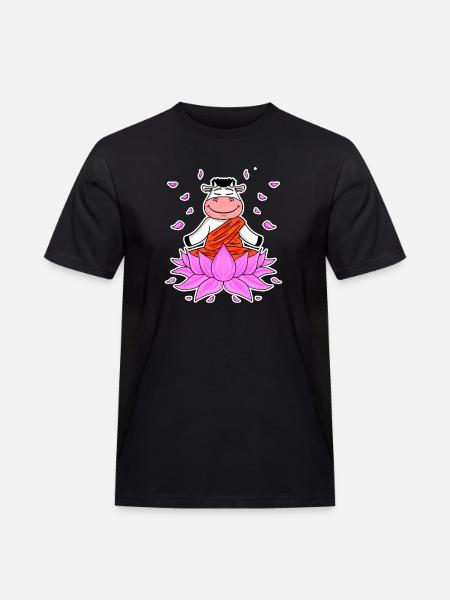 Yoga Cow - Men's Workwear T-Shirt - black