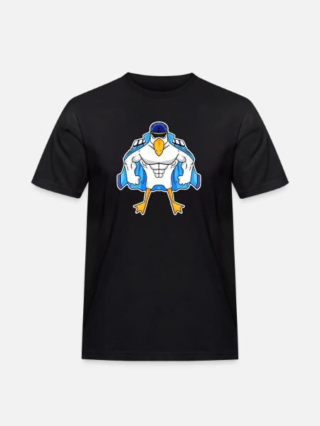 Muscular Seagull Seagull Gift - Men's Workwear T-Shirt - black