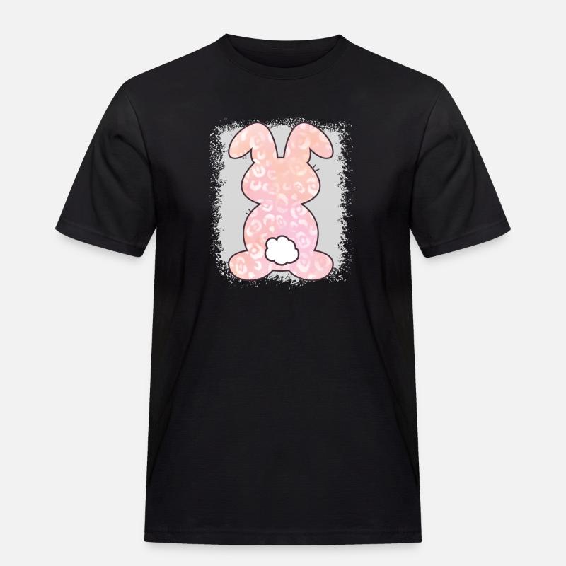 Leopard Print Bleached Easter - Men's Workwear T-Shirt - black