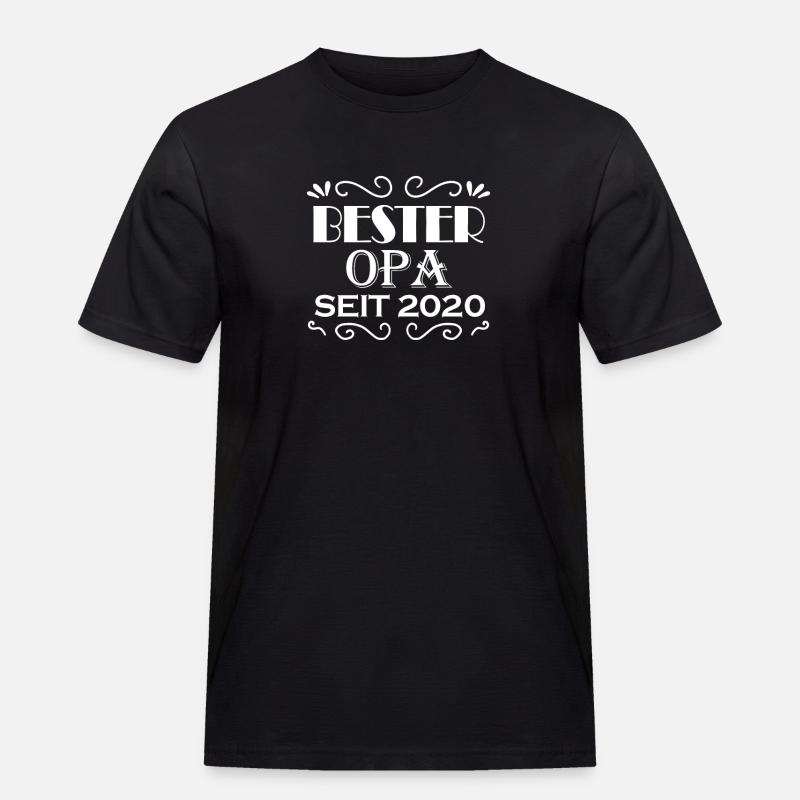 Bester Opa seit 2020 - Opa Geschenkidee - Männer Workwear T-Shirt - Schwarz