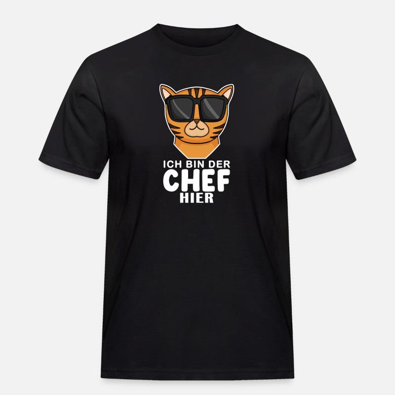 Cool Katze Bengalkatze Spruch - Männer Workwear T-Shirt - Schwarz