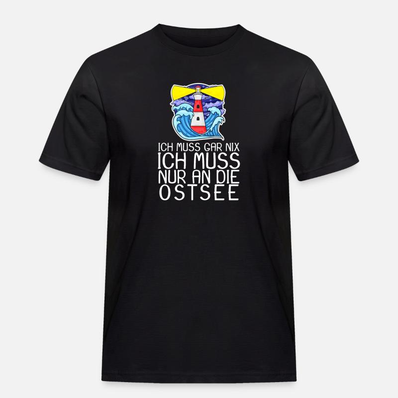Ostsee Spruch - Männer Workwear T-Shirt - Schwarz