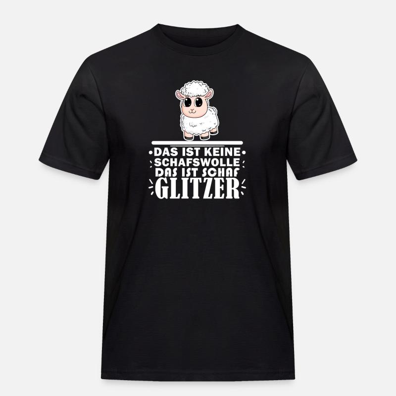 Schaf Spruch - Männer Workwear T-Shirt - Schwarz