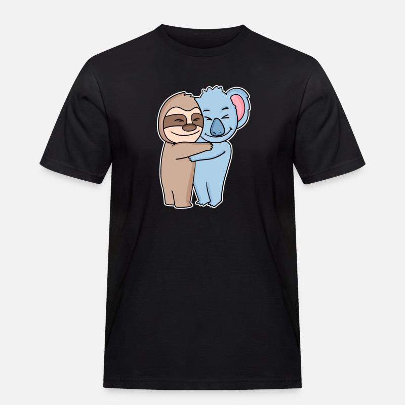 Sloth and koala hugging - hug - Men's Workwear T-Shirt - black