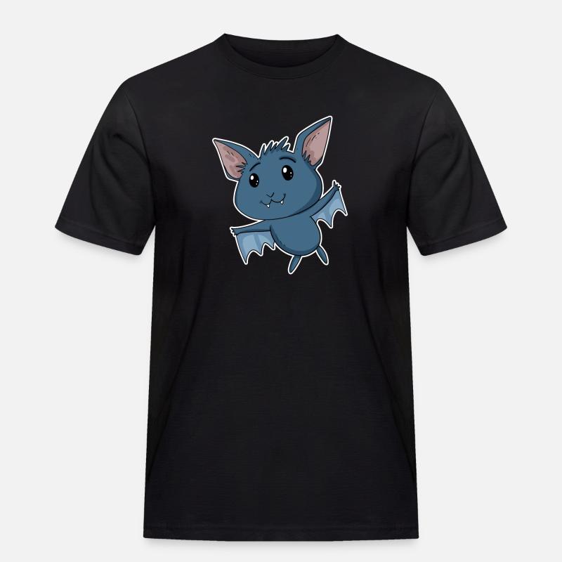 Fledermaus - Männer Workwear T-Shirt - Schwarz