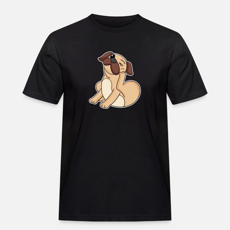 Mops Hunderasse Hund Hunde - Männer Workwear T-Shirt - Schwarz
