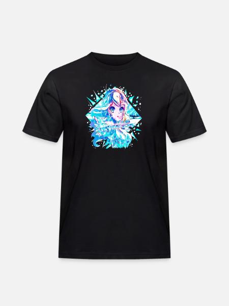 Anime Snow Queen Ice Princess - Men's Workwear T-Shirt - black