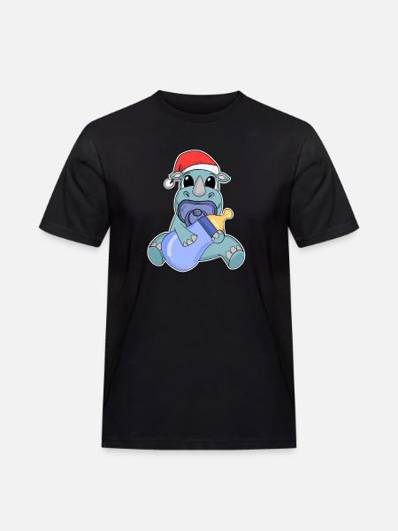 Rhinocéros bébé Noël - T-shirt Workwear homme - noir