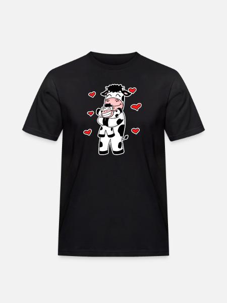 Kofamilie - Ko med baby - Komotiv - Herre Workwear T-Shirt - sort