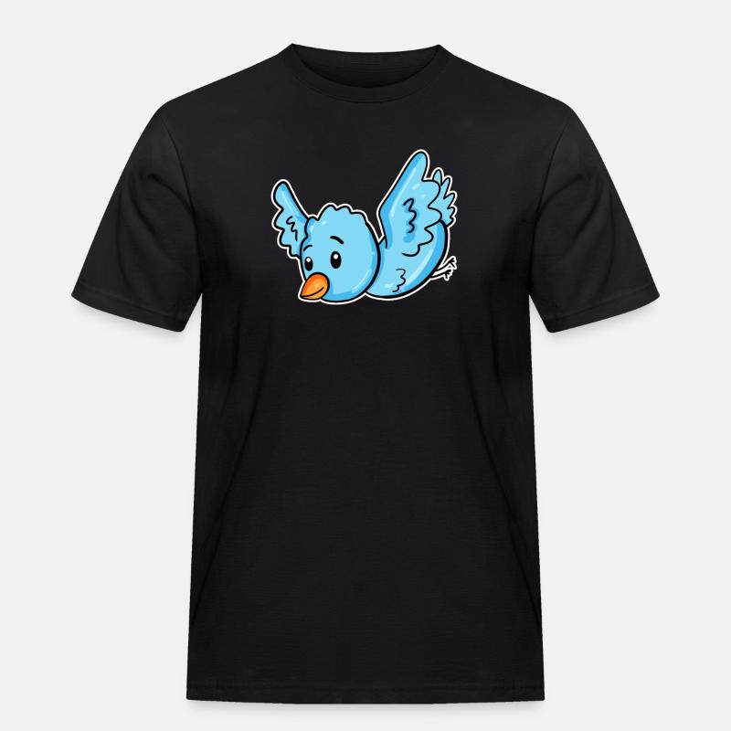 Ein blauer Vogel - Männer Workwear T-Shirt - Schwarz