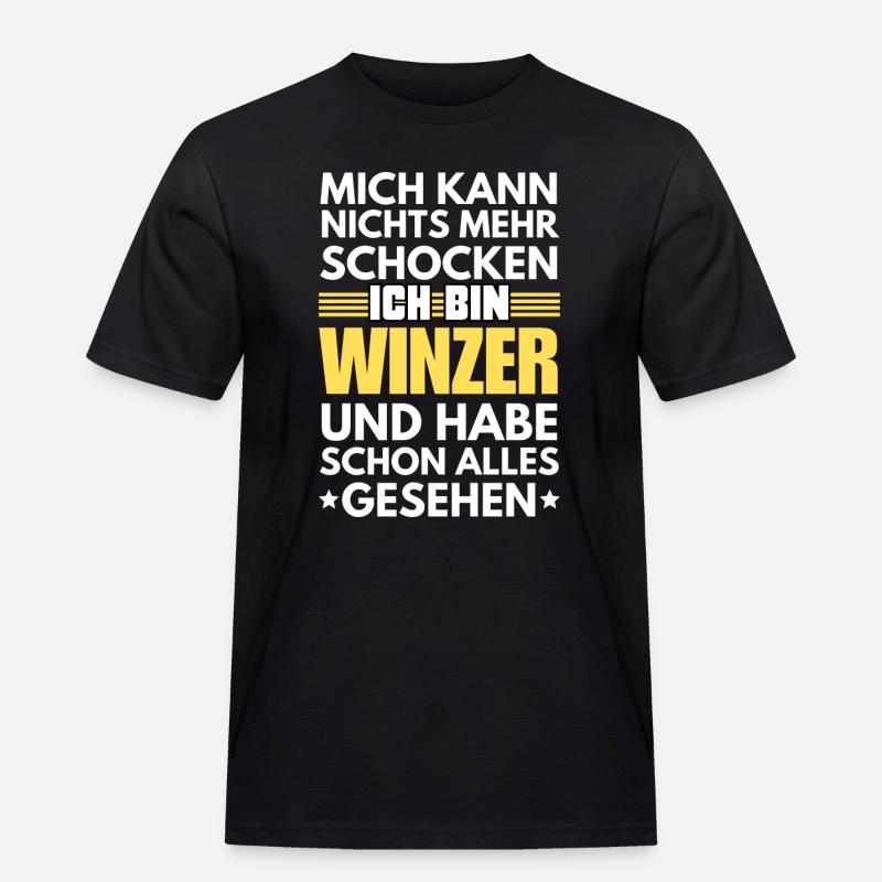 Nicht schockbarer Winzer - Männer Workwear T-Shirt - Schwarz