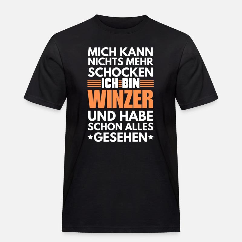 Nicht schockbarer Winzer - Männer Workwear T-Shirt - Schwarz