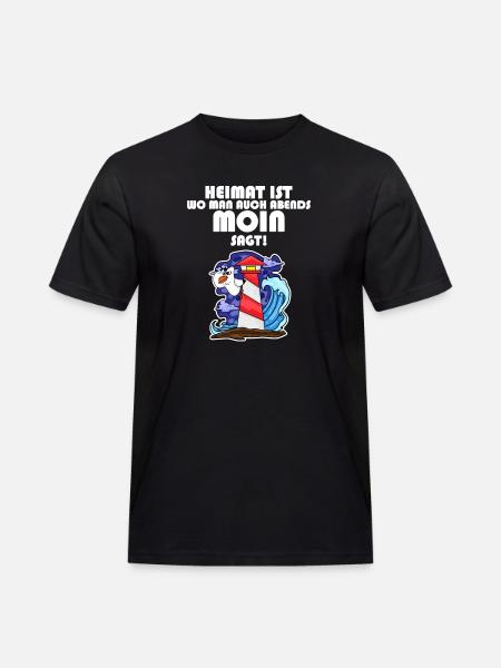 Nordsee Spruch - Männer Workwear T-Shirt - Schwarz