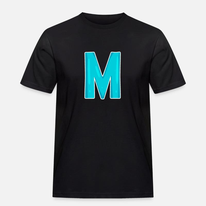 Buchstabe M Anfangsbuchstabe - Männer Workwear T-Shirt - Schwarz
