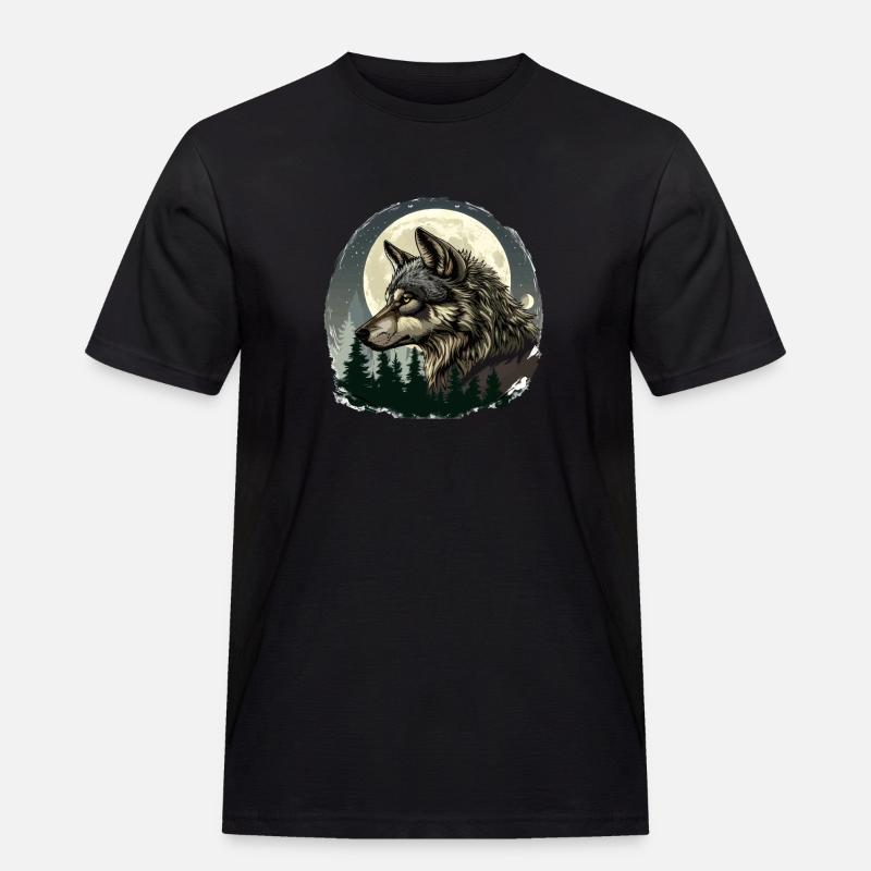 Wolfsblut - Männer Workwear T-Shirt - Schwarz
