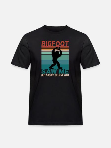 Bigfoot lustiger Spruch Retro Background - Männer Workwear T-Shirt - Schwarz