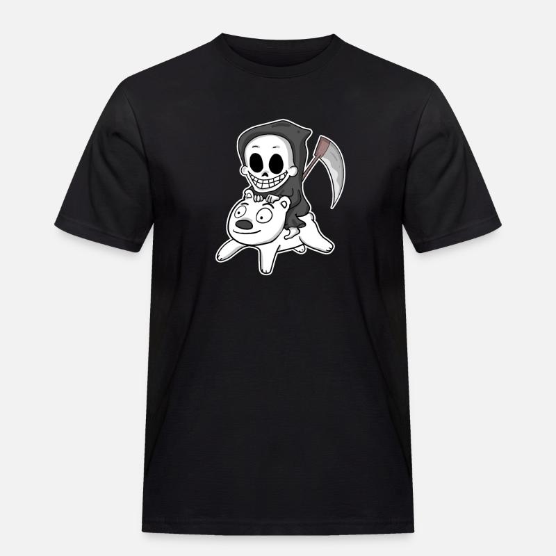 Sensenmann Eisbär Motiv - Männer Workwear T-Shirt - Schwarz