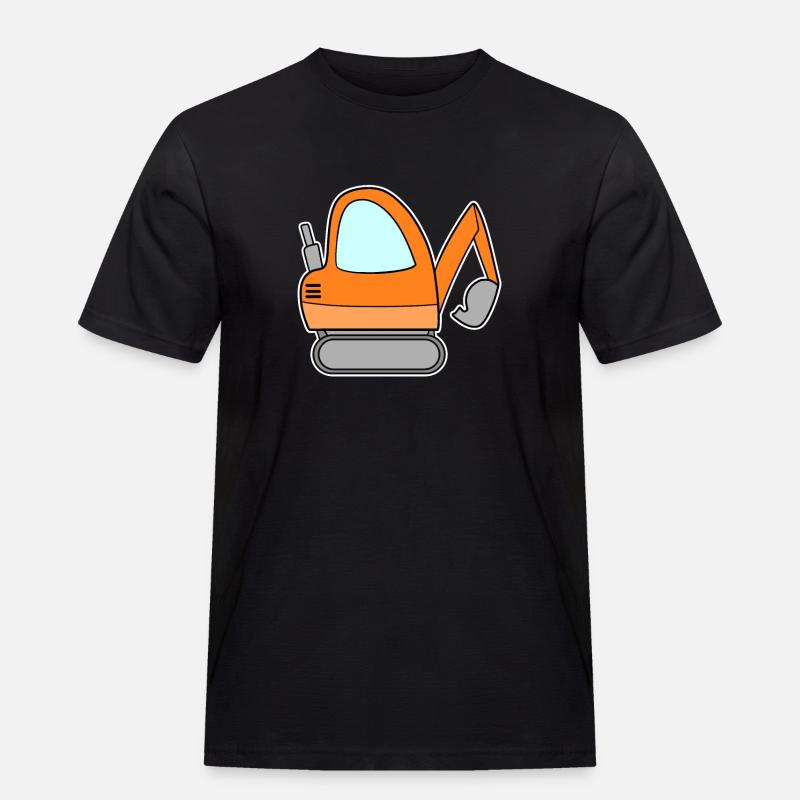 Bagger Baustelle Baggerfahrer - Männer Workwear T-Shirt - Schwarz