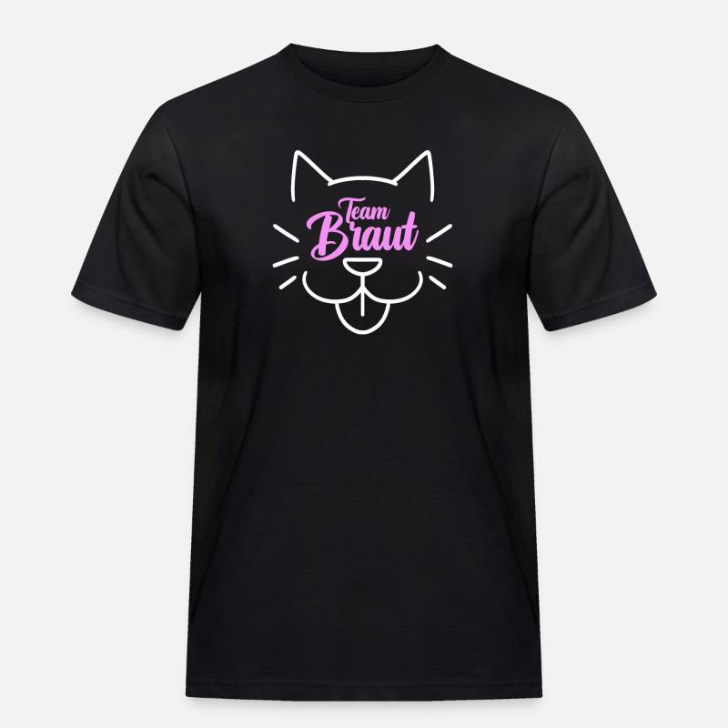 Team Braut Katze - Männer Workwear T-Shirt - Schwarz