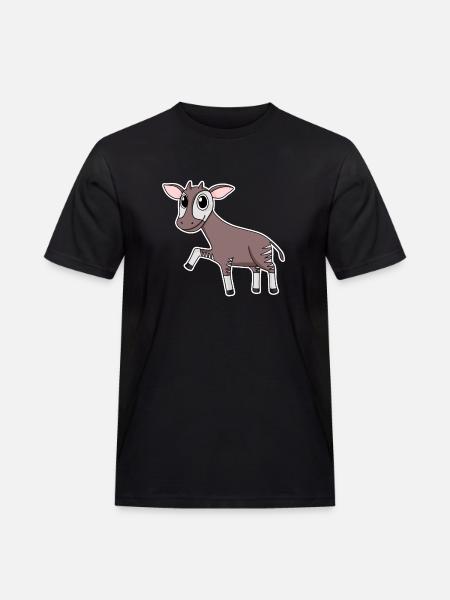 Okapi forest giraffe motif - Men's Workwear T-Shirt - black