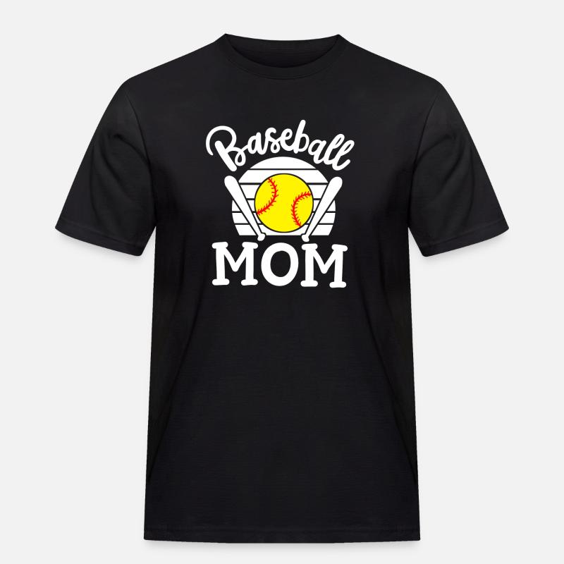 Baseball Mama - Männer Workwear T-Shirt - Schwarz